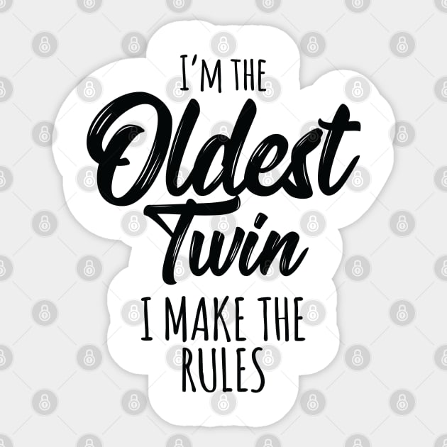 Sibling Oldest Twin Birthday Twins Matching Sticker by Pennelli Studio